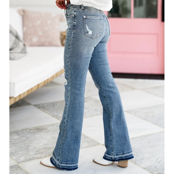 🛤️Raw Hem Bootcut Jeans - Picture 2 of 5